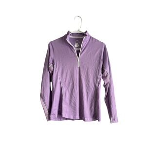 Athletic Works Womens Lavender Quarter Zip Long Sleeve Athletic Top Size Medium‎